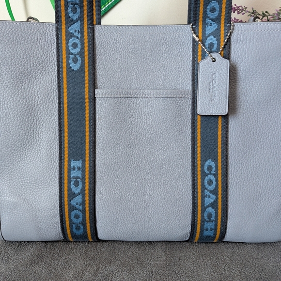 Coach Blue Pebble Smith Tote - Picture 2 of 9